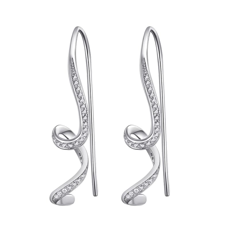 The new S925 silver moissanite spiral ear hooks feature a snake-shaped earrings with slightly studded long earrings
