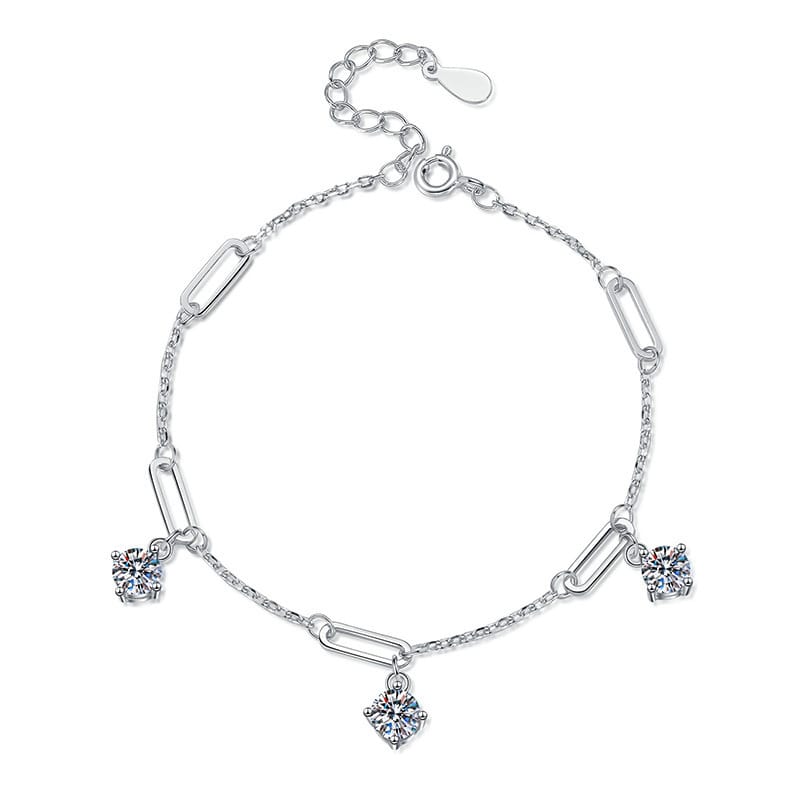 1.5-carat D-color Moissanite s925 sterling silver bracelet