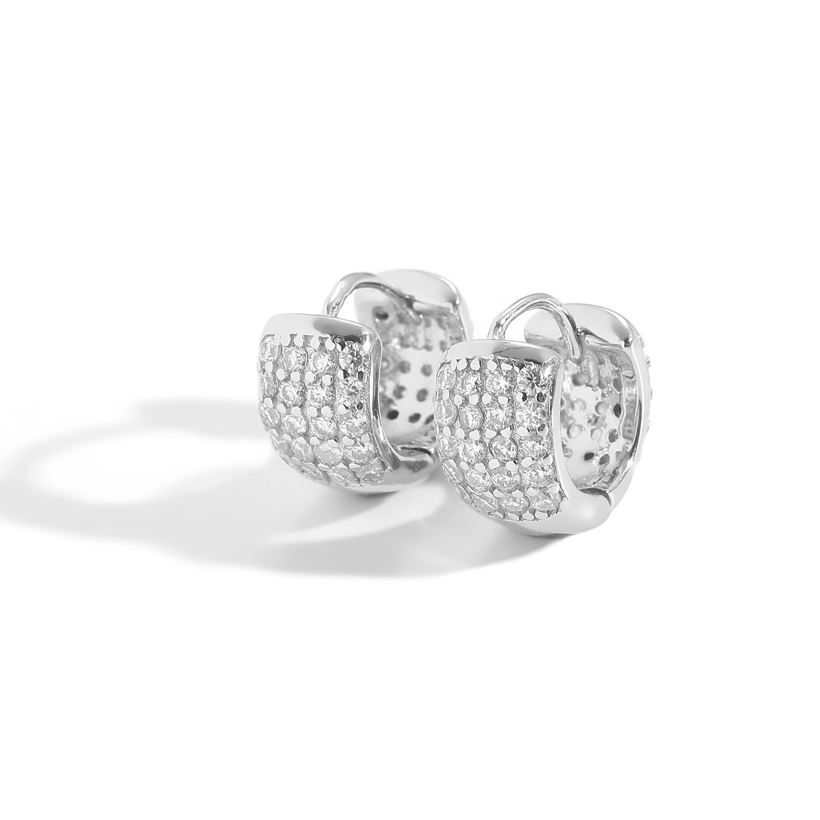 925 silver Moissanite diamond earrings, hip-hop full diamond personalized men's trendy earrings
