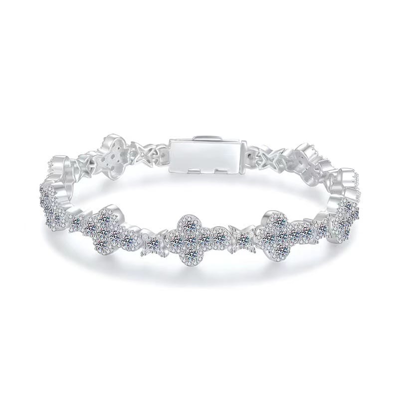 S925 sterling silver bracelet, Moissan diamond bracelet