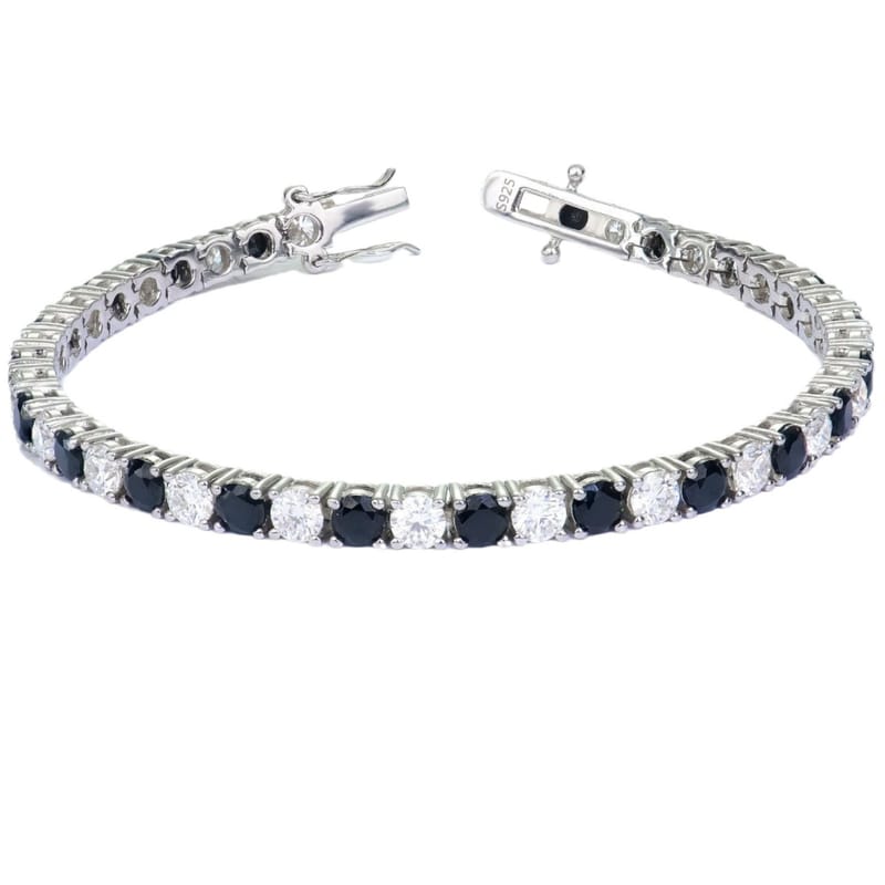 0.1 carat pomegranate red interlaced Moissanite bracelet, women's pure silver light luxury and simple style full of diamonds jewelry