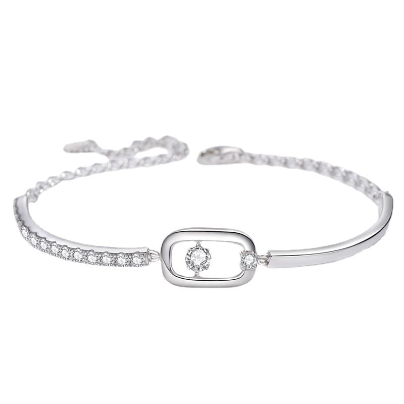 1-carat S925 sterling silver Moissanite beating heart bracelet