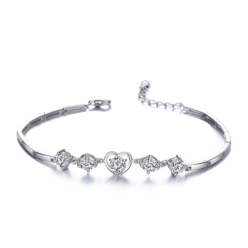 S925 sterling silver 5-carat five-diamond bracelet: Fashionable and light luxury Moissanite jewelry