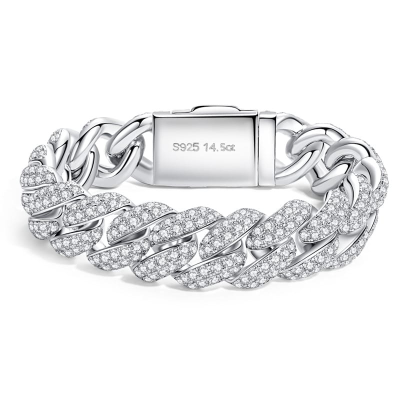 Hip-hop Cowboy S925 sterling silver Moissanite bracelet