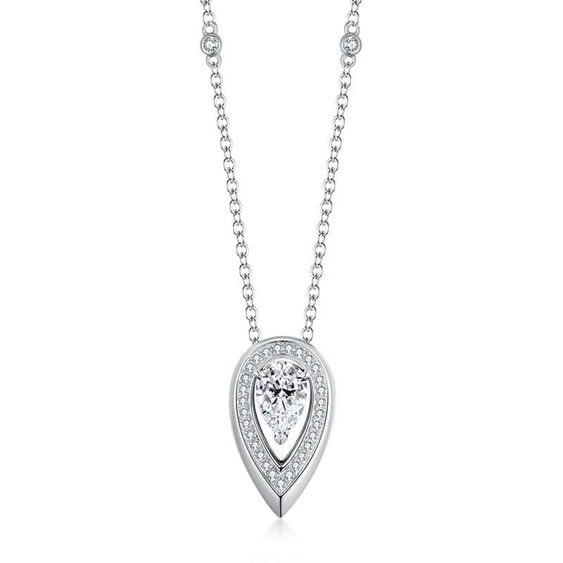 Masica's same waterdrop 6*9mm 1.5-carat Moissanite women's pendant S925 silver plated with 18k gold necklace