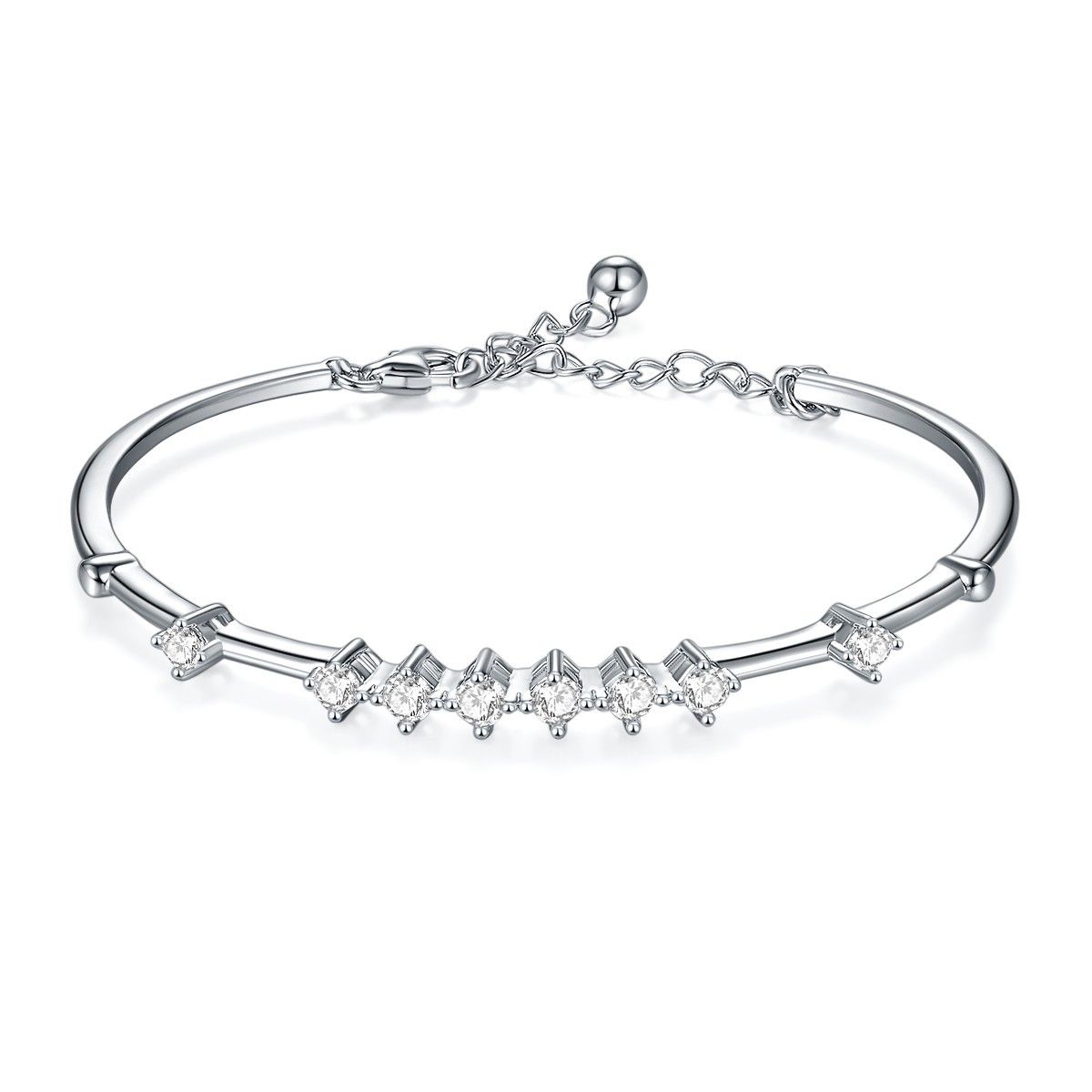 A simple silver-plated 18K gold Moissanite bracelet with a fashionable and light luxury style, a gift for the Qixi Festival