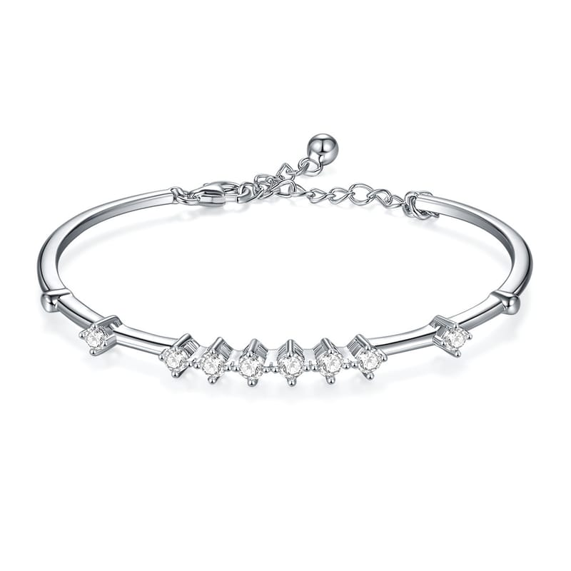 A simple silver-plated 18K gold Moissanite bracelet with a fashionable and light luxury style, a gift for the Qixi Festival