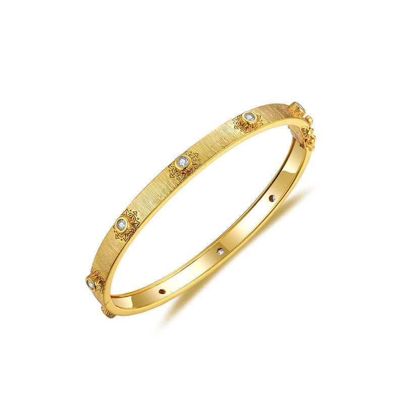 New retro court brushed finish personalized and simple micro-set bracelet, Moissanite S925 pure silver