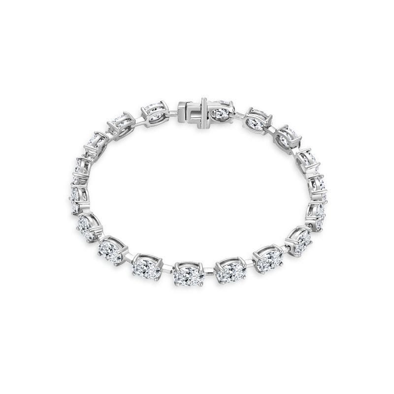 Egg-shaped 5*7mm 1-carat irregular-shaped bracelet, blue-green moissanite oval 925 silver bracelet, unissed-style