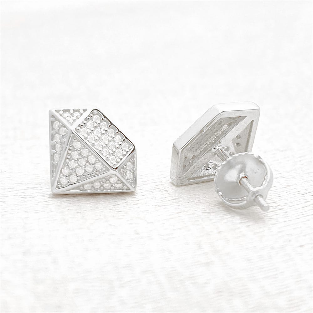 New men's and women's gemstone earrings 925 sterling silver earrings set with VVS Mosan Hip Hop earrings