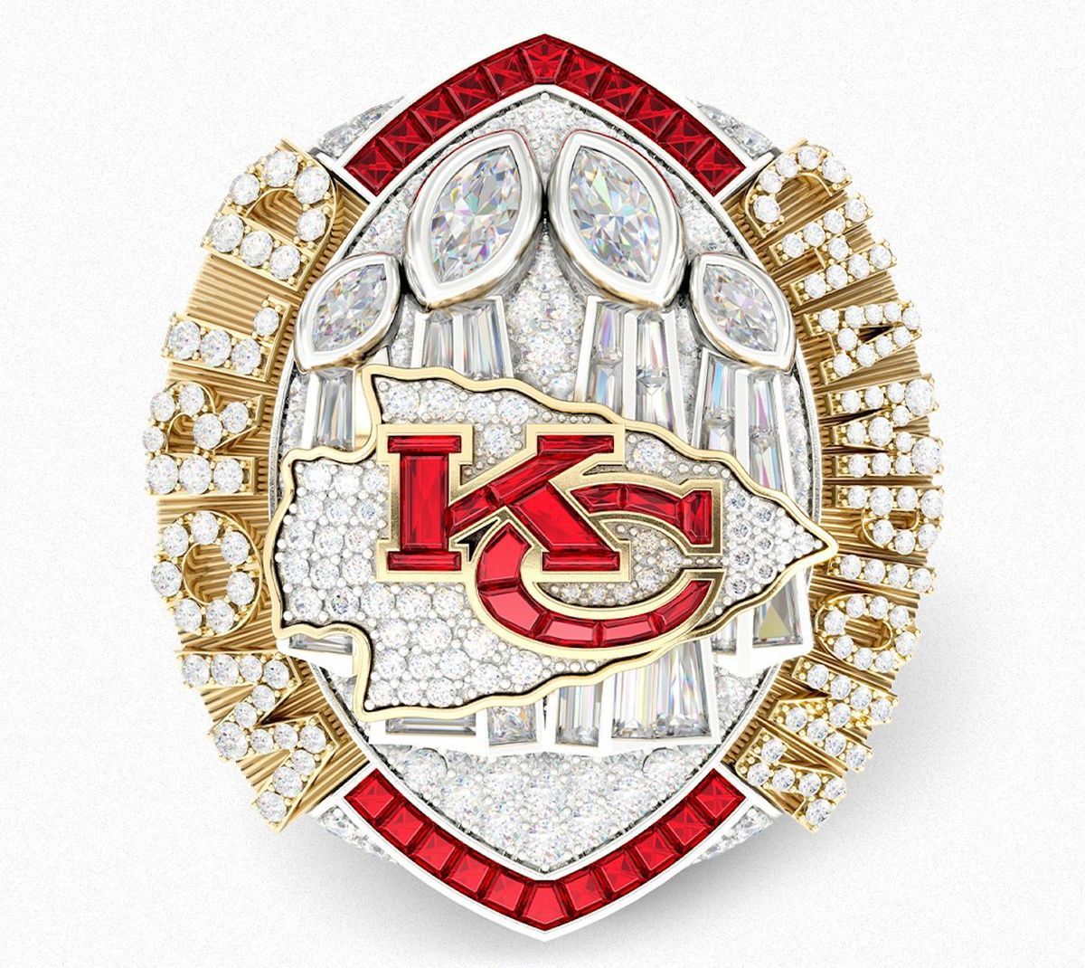 The official KC Super Bowl Kansas City Chiefs Championship Ring No. 15 Mahomes MVP ring