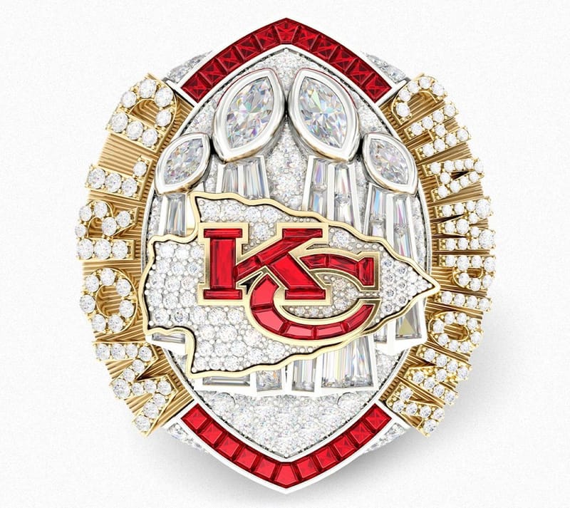 The official KC Super Bowl Kansas City Chiefs Championship Ring No. 15 Mahomes MVP ring
