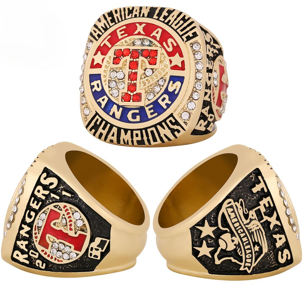 Texas Rangers MLB Championship Commemorative Ring Gold and Silver Fan Collector's Edition Custom