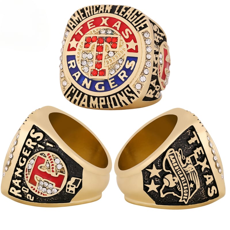 Texas Rangers MLB Championship Commemorative Ring Gold and Silver Fan Collector's Edition Custom