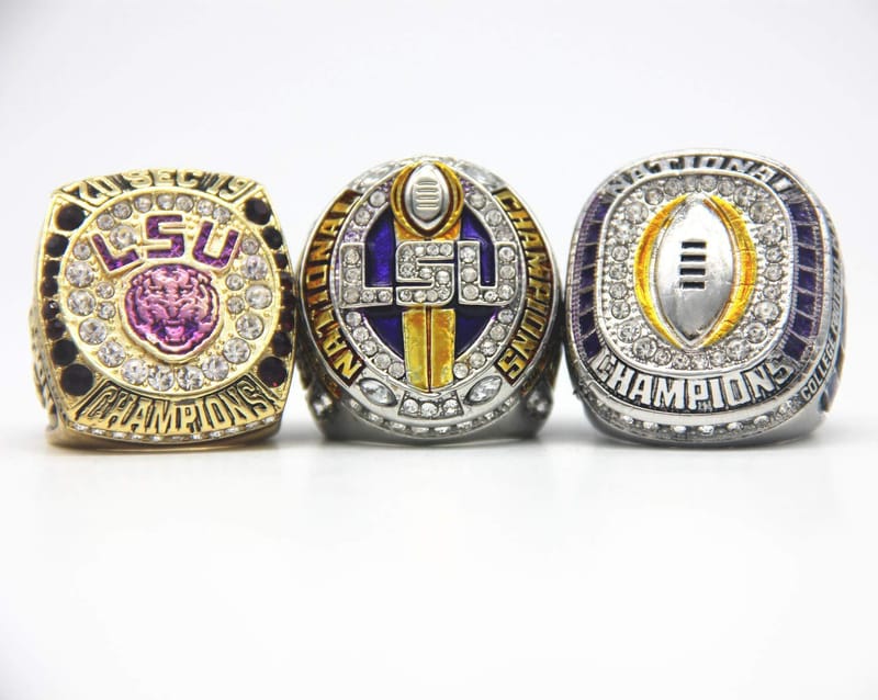 NCAA LSU Three Championship Ring Set - Custom-made Eco-friendly Alloy Commemorative Edition