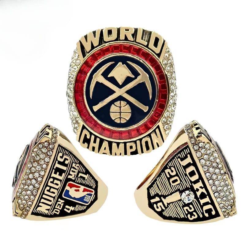 NBA Denver Nuggets Championship Ring Trophy Basketball Set (Alloy)