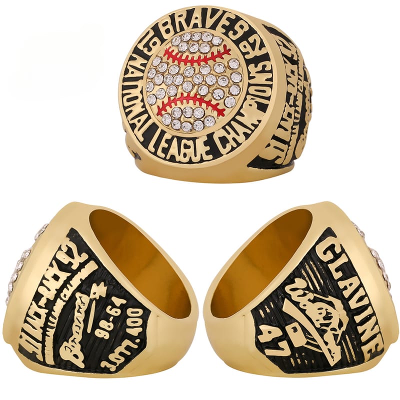 Atlanta Braves MLB relocation commemorative ring is made of EU RoHS-certified eco-friendly alloy as the core material and recreates the team logo and historical relocation patterns through 3