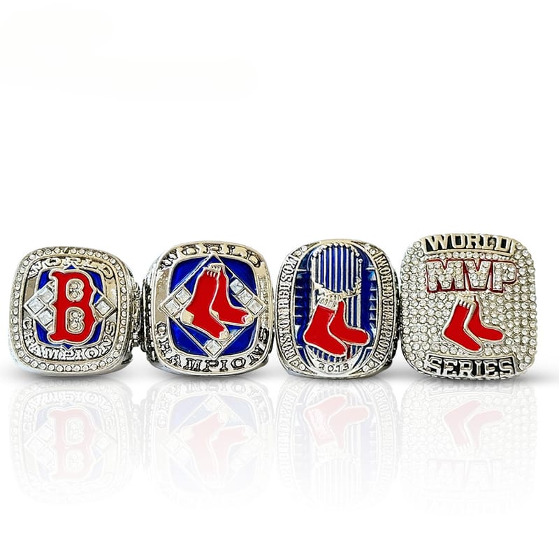 Boston Red Sox MLB Championship Ring 4-piece set steel mold retro eco-friendly alloy