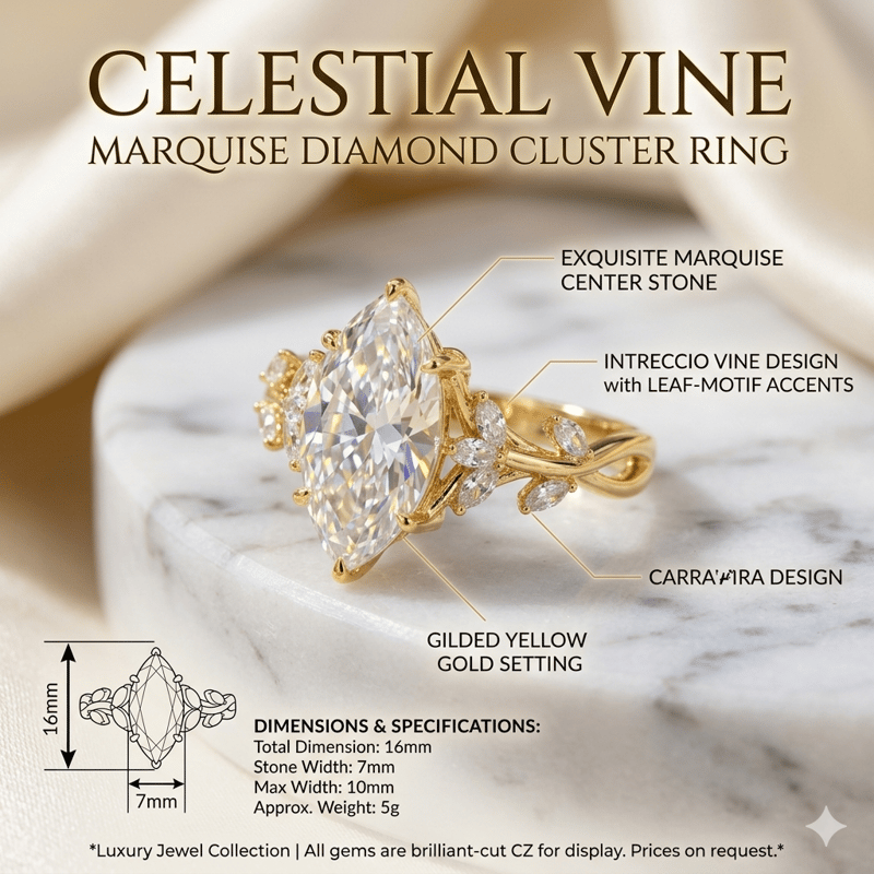 Vintage Palace Style Leaf Vine Zircon Ring for Women | Royal Court Design Geometric Adjustable Ring | Light Luxury Fashion Jewelry