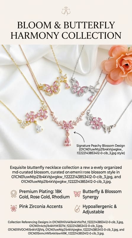 Korean Cherry Blossom Water Drop Tassel CZ Necklace for Women | Titanium Steel Light Luxury Collarbone Chain | Minimalist Elegant Jewelry