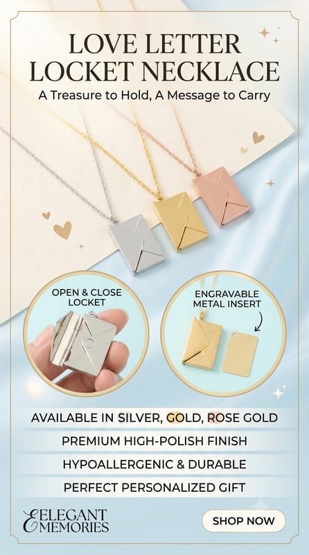 INS Minimalist Envelope Letter Pendant Necklace | Stainless Steel Love Letter Jewelry | Creative Valentine Gift for Her