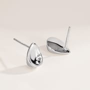 Cross-border Fashion S925 Sterling Silver European and American Design Gloosy Water Drop Earrings Distinctive Geometric Simple Earrings