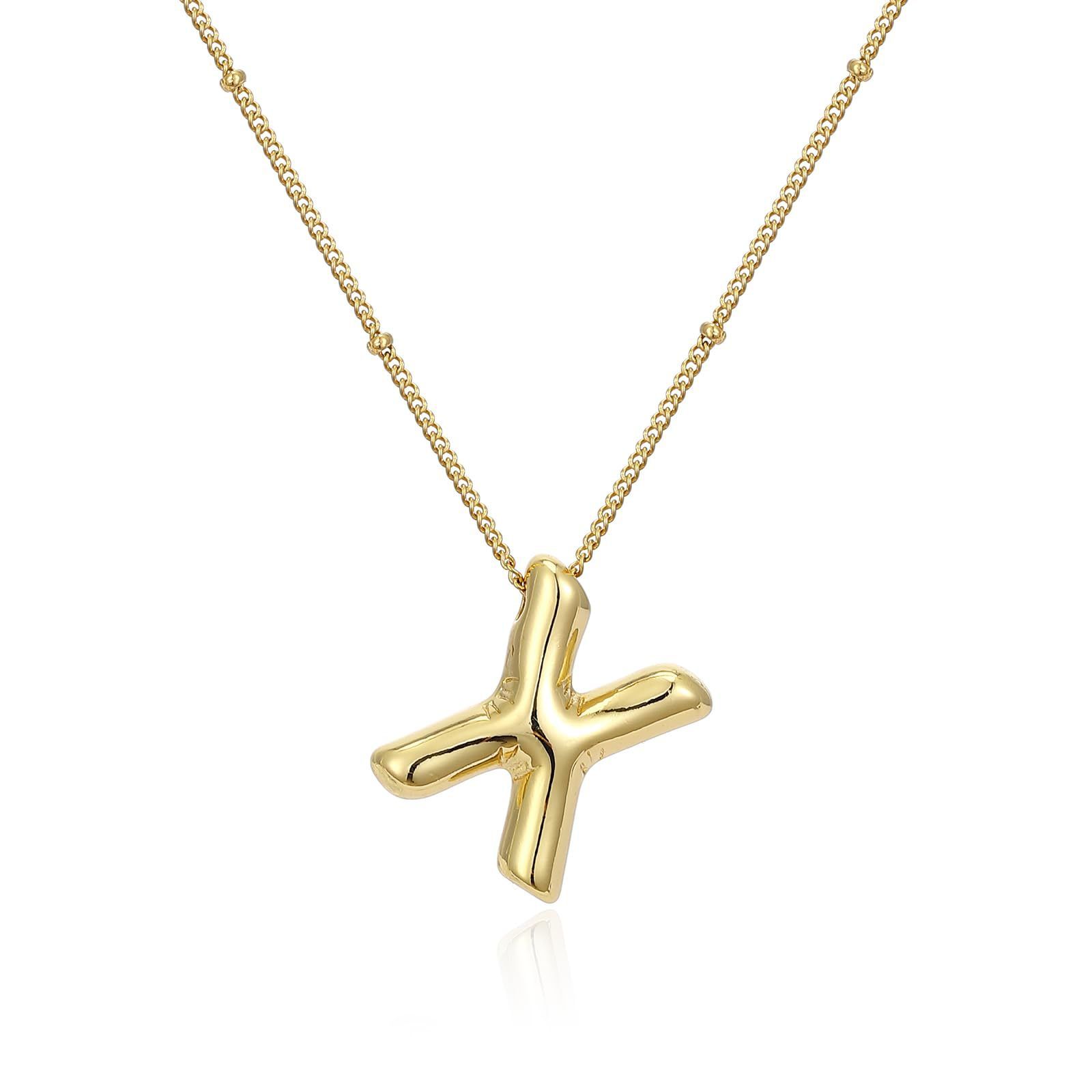 Hot Balloon Glow Letter Necklace Chubby Pendant Fashion Simple Clavicle Chain