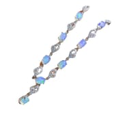 Natural Opal Necklace 5*7mm Ladies Chain Row Japanese Light Luxury Gem Fire Color Good Jewelry Live Supply