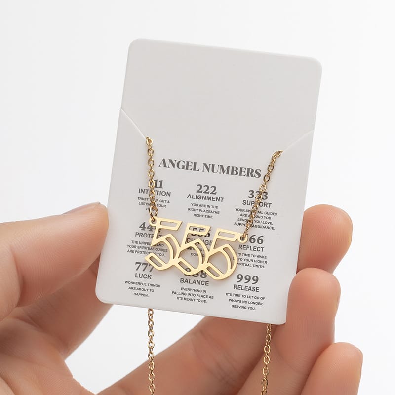 2024 Women's New Arrival Angel Lucky Numbers Pendant Necklace Fashion 000-999 Stainless Steel Vintage Necklace