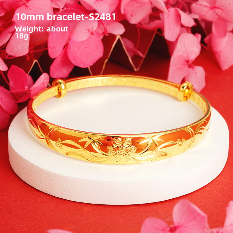 Shajin Bracelet Gymophila Ladies High-end Jewelry Imitation Gold Bracelet Long-standing Copper Bracelet Simulation Accessories