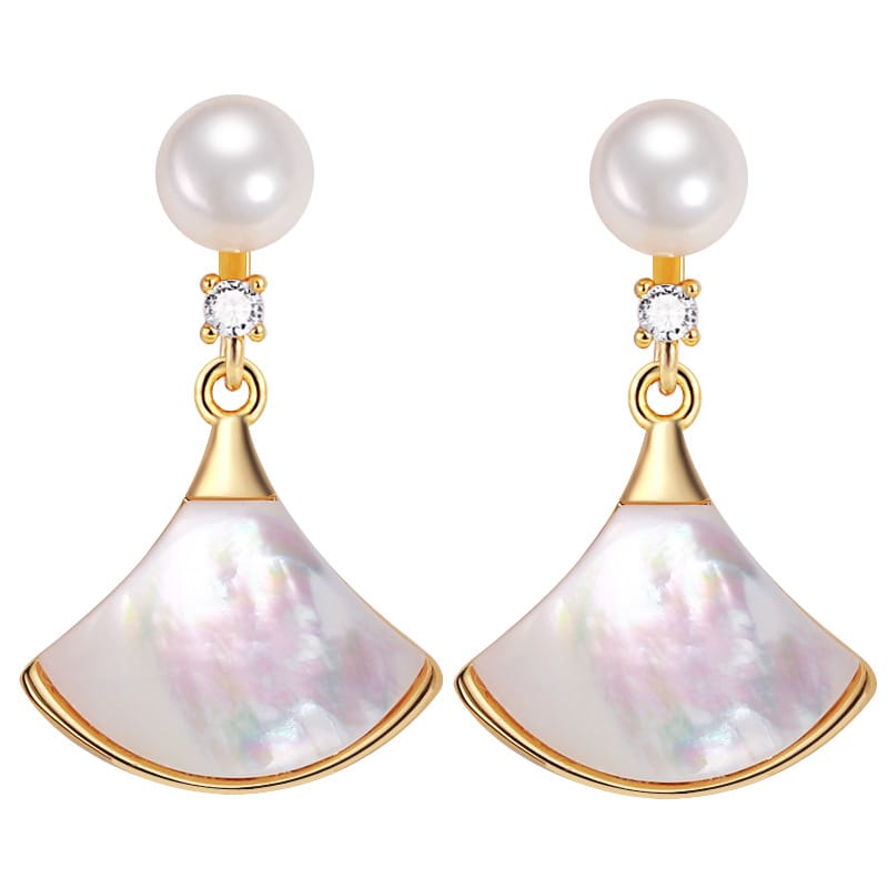 Freshwater Pearl Earrings s925 Silver Needle Fritillaria Earrings Advanced Sense to Send Girlfriends