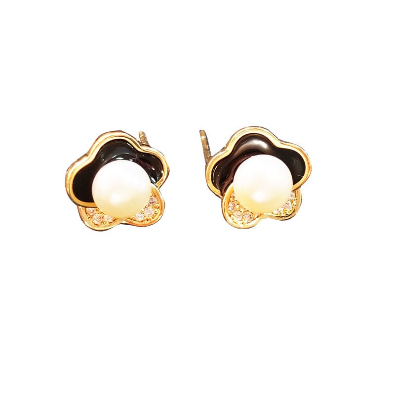 Natural Freshwater Pearl Earrings Auspicious Clouds Small and Exquisite Pearl Earrings Light Luxury Niche 2024 New Earrings