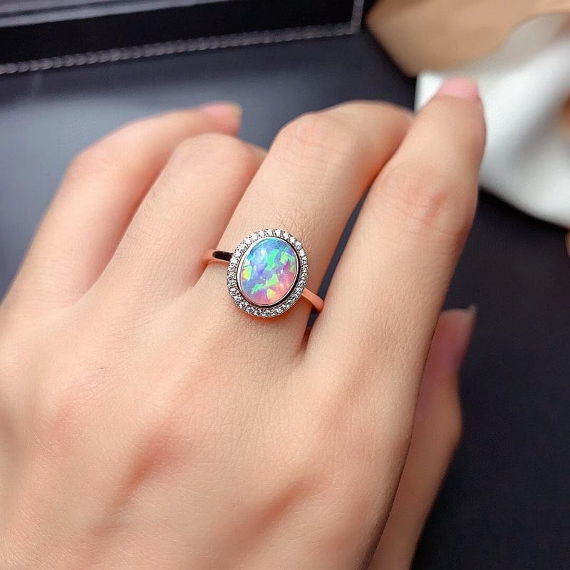 New Natural Australian Opal Set Wholesale Beautiful Full Flash Fire Color Gift for Girlfriend Live Supply