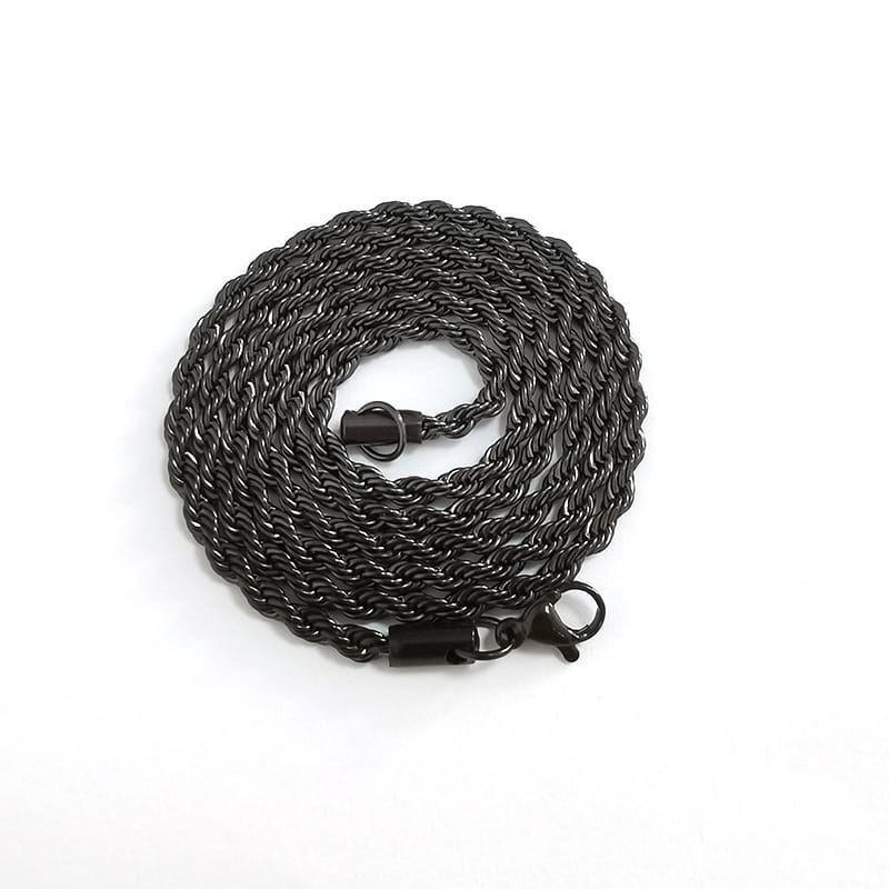 Stainless steel twist chain vacuum color plating non-fading gold necklace titanium steel hip-hop men's chain chain