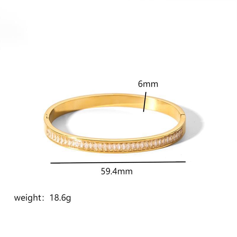 European and American-style light luxury bracelet six-pointed star buckle bracelet 18K gold stainless steel inlaid zirconium bracelet high-grade bracelet for women