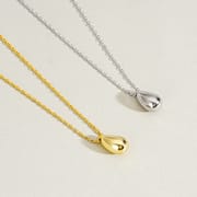 S925 Sterling Silver Necklace Vintage Fashion Elegant Simple Water Drop Pendant Women Necklace Clavicle Chain Jewelry Trendy