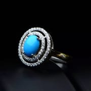 Natural Unoptimized American Blue Turquoise Ring 925 Silver Inlaid Turquoise Ring Wholesale