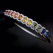 Natural color sapphire bracelet 925 silver jewelry live supply