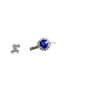 Factory wholesale explosions natural sapphire ring S925 silver inlaid main stone 5*5 selling Europe and the United States a generation of hair
