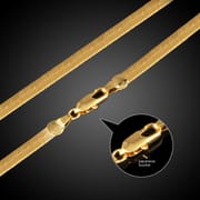 Cross-border e-commerce supply flat snake chain 18K gold-plated blade snake bone chain men's and women's retro necklace copper jewelry