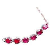 Fashion natural New burnt Ruby evening gift 925 silver inlaid ruby with Row Women's clavicle necklace wholesale