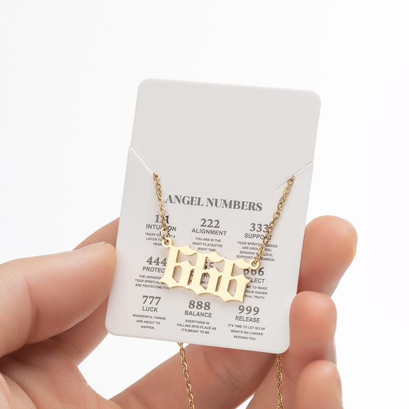 2024 Women's New Arrival Angel Lucky Numbers Pendant Necklace Fashion 000-999 Stainless Steel Vintage Necklace