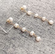 Natural fresh water pearl gypsophila long tassel earrings S925 silver pin earrings a two-wear niche earrings for women