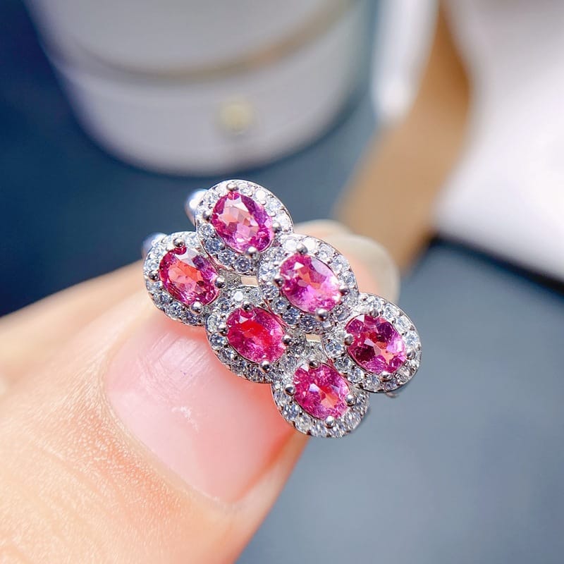 Tourmaline earrings 925 silver ladies natural gem beautiful jewellery