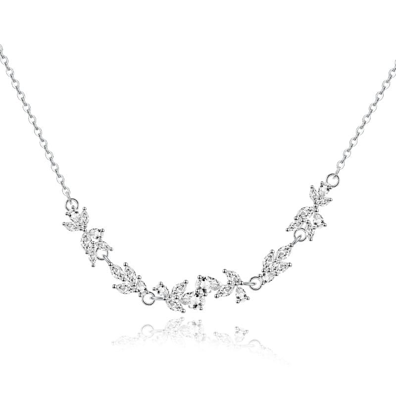 S999 Pure Silver Wisteria Flower Zircon Necklace Female Super Fairy Light Luxury Sensei Flower Clavicle Chain
