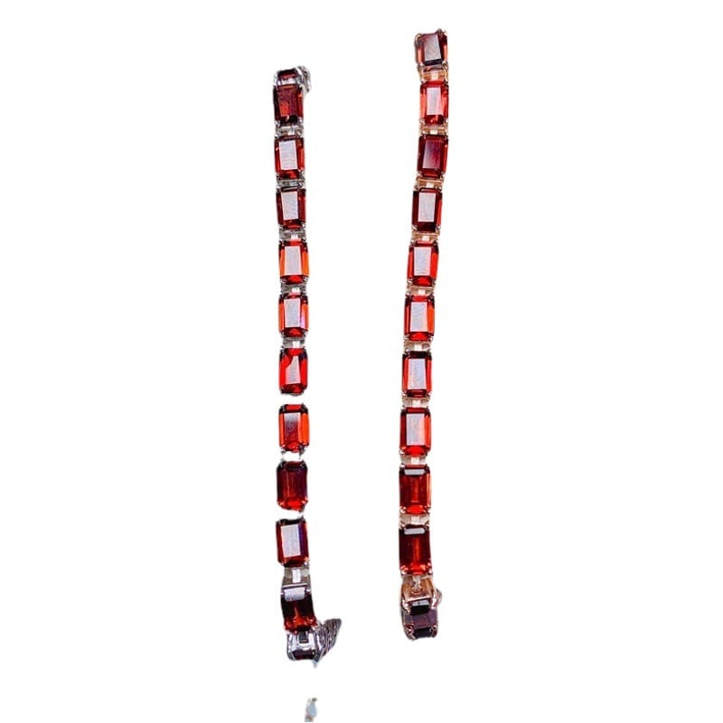 Natural garnet bracelet girls bracelet 925 silver 4 * 6mm garnet bracelet gift colorful treasure 