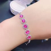 Natural powder Topaz bracelet small fresh beautiful 925 sterling silver Live supply store