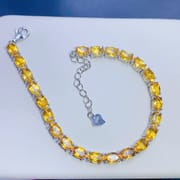 Fresh and simple natural citrine bracelet 925 silver women's bracelet 4 * 6mm colorful treasure wholesale