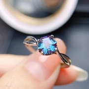 Factory wholesale explosions Alexander ring S925 silver inlaid stone 6*6 selling Europe and the United States a generation of hair