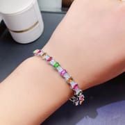 New arrival natural tourmaline stone bracelet 925 silver inlaid gift wholesale